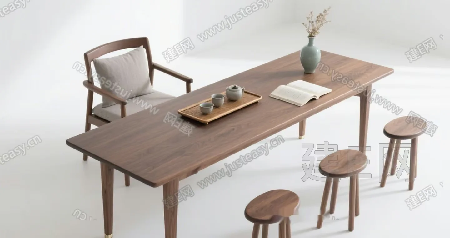 Modern Wooden Furniture 3D Model – 11504 – VRAY Render