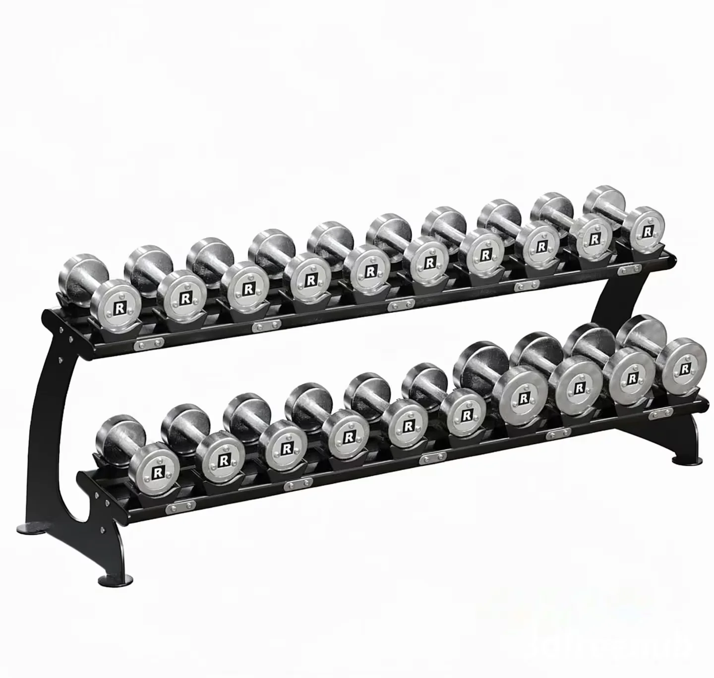 Black Metal Dumbbell Rack 3D Model – 20280 – VRAY Render