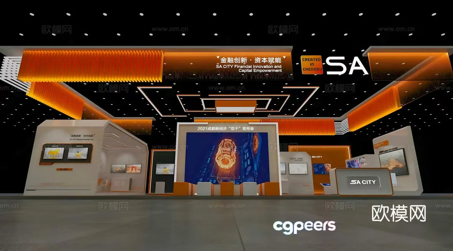 Modern corporate exhibition hall 3d model