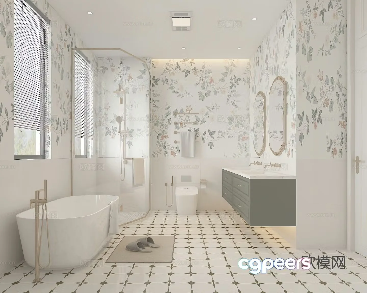 Modern French bathroom 3d model