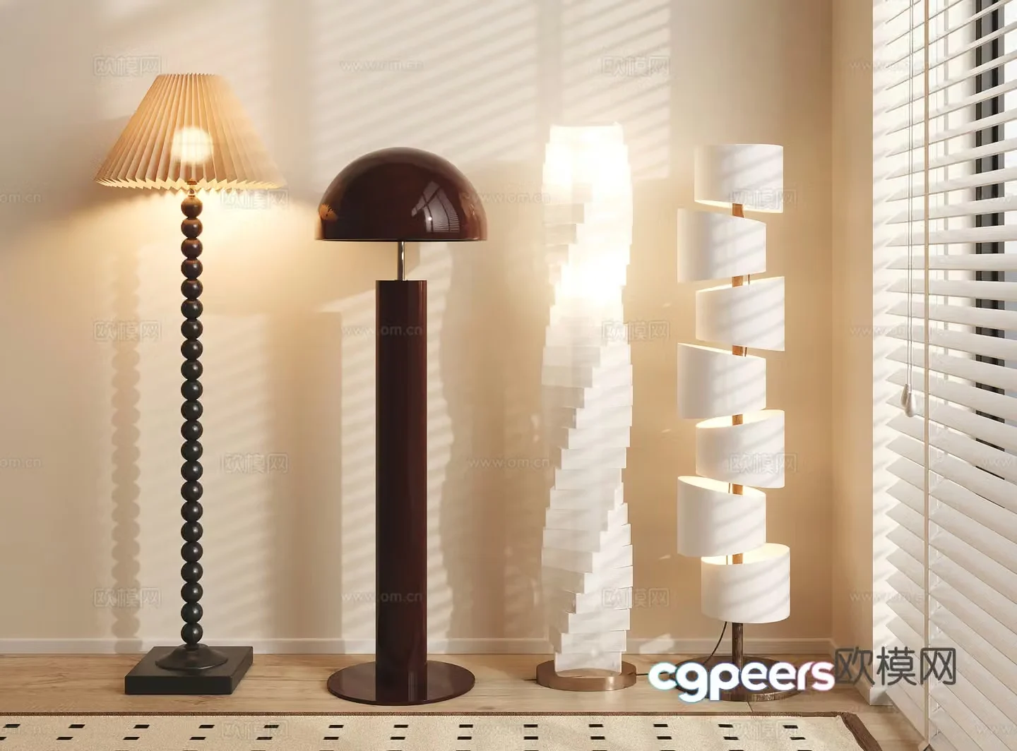 Modern cream floor lamp Middle style floor lamp Decorative lamp Art lamp Lamp 3d model