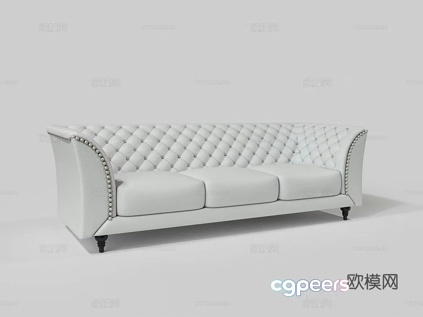 Three seater sofa leather sofa 3d model