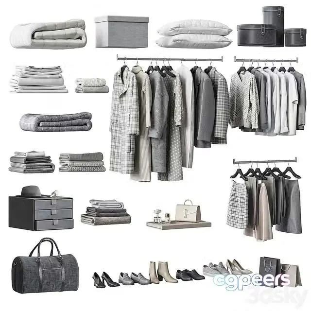3ds Max Free – Clothes for wardrobe NG15 (BUMERANG Ikea hangers)