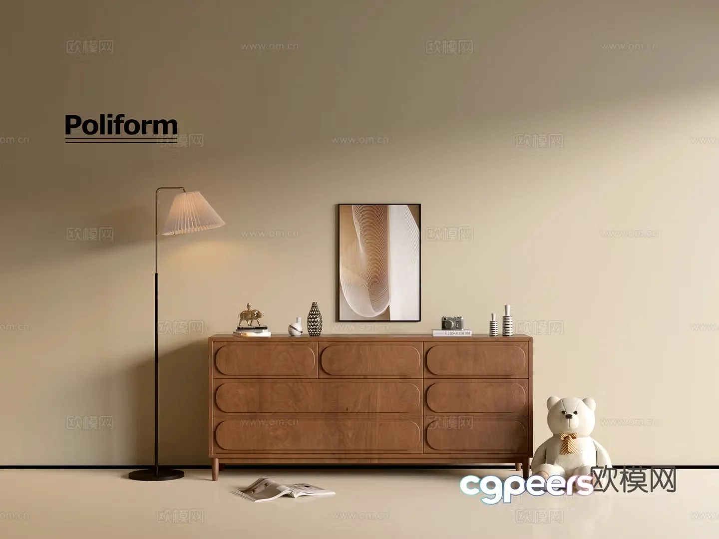 Modern wood grain cabinet ins wind minimalist wind cabinet whole cabinet sideboard balcony cabinet storage 3D model