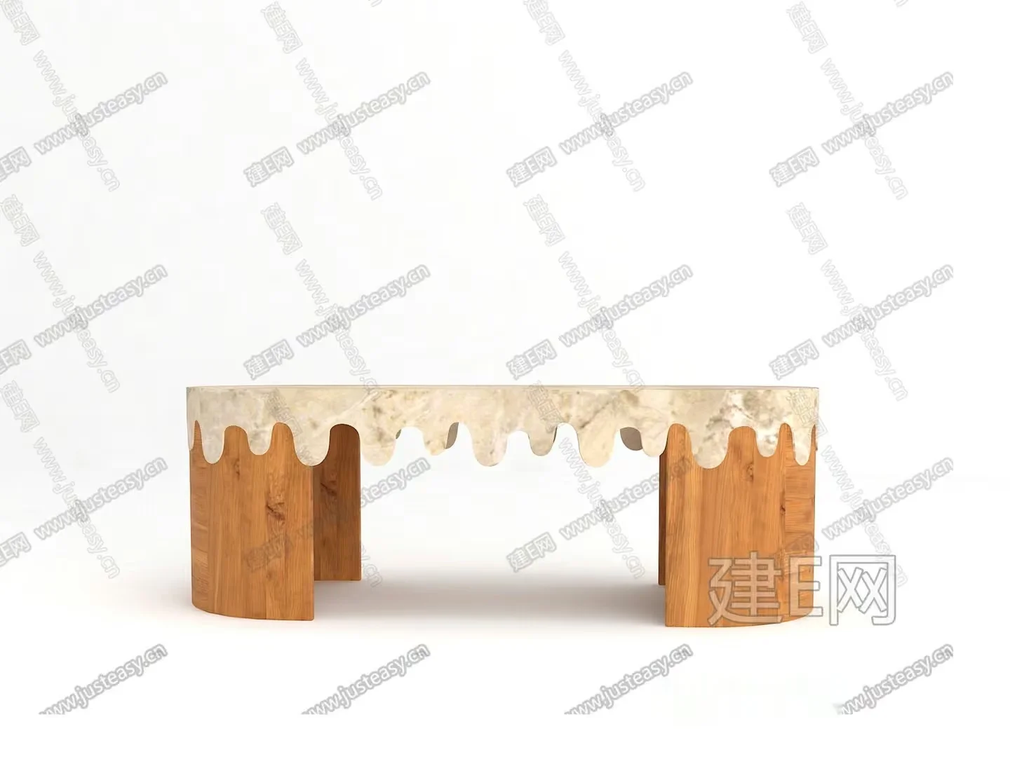 A Wooden Table With A White Top 3D Model – 1917 – VRAY Render