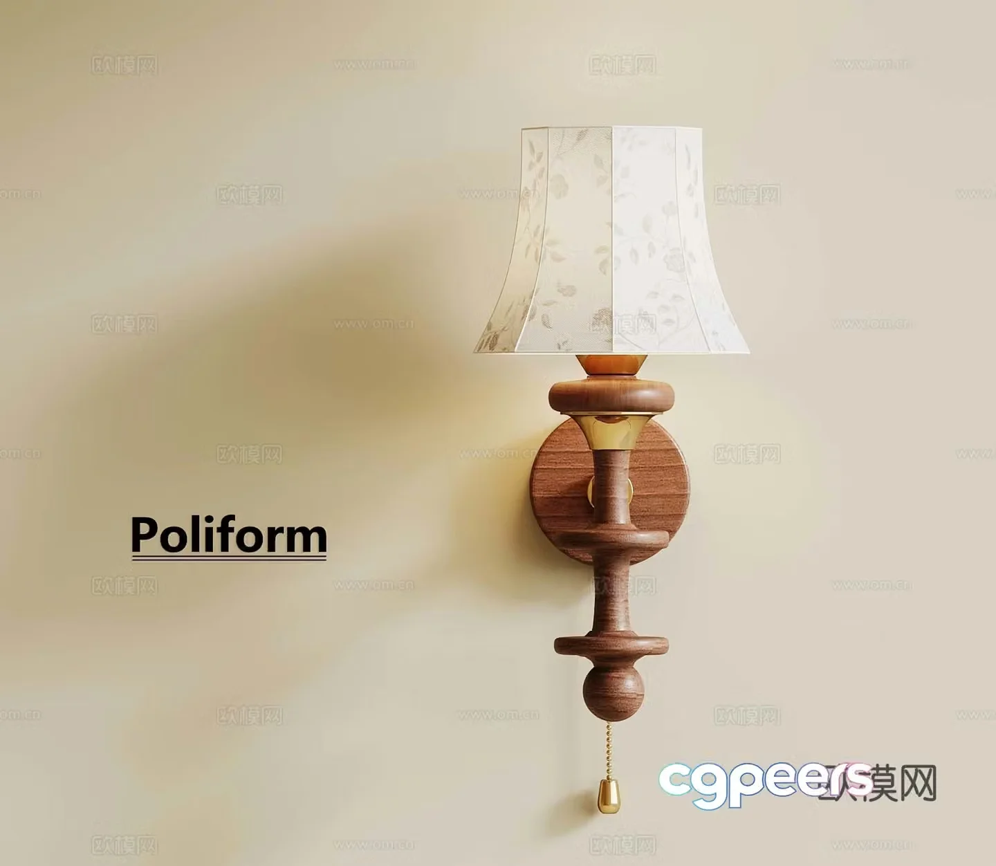 French medieval wall light 3D model