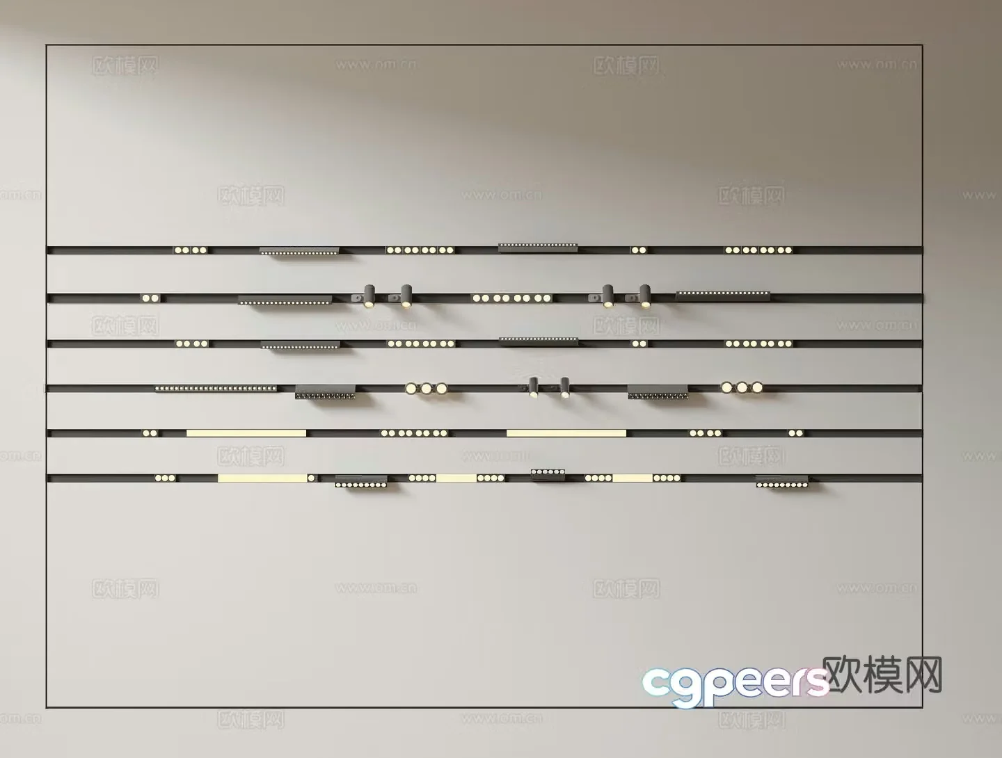 Modern downlight spotlight magnetic track spotlight 3d model