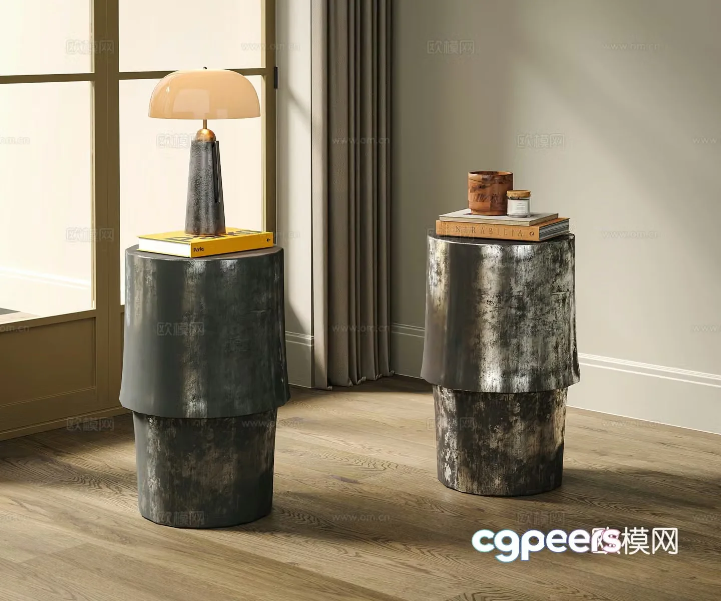 Modern side table corner table round table 3D model