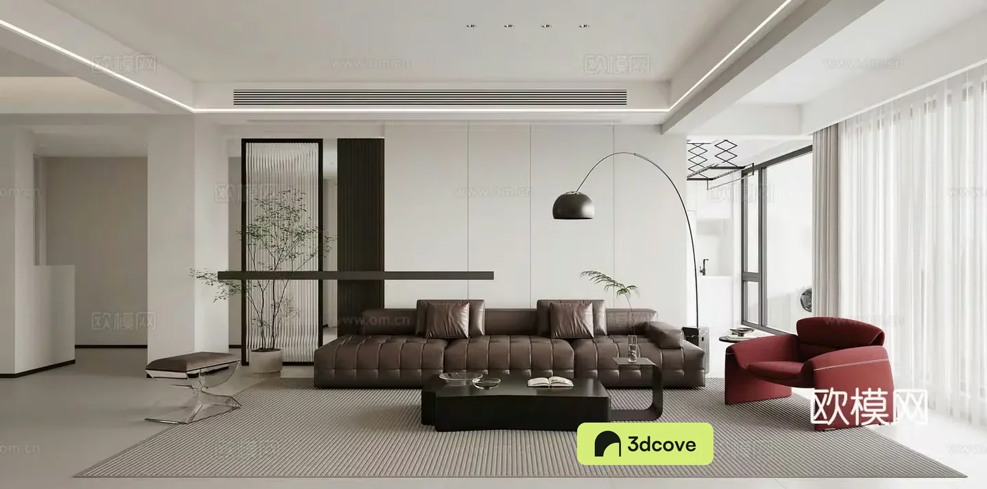 Modern living room combination sofa leisure chair simple floor lamp shoe cabinet wine cabinet living and dining room