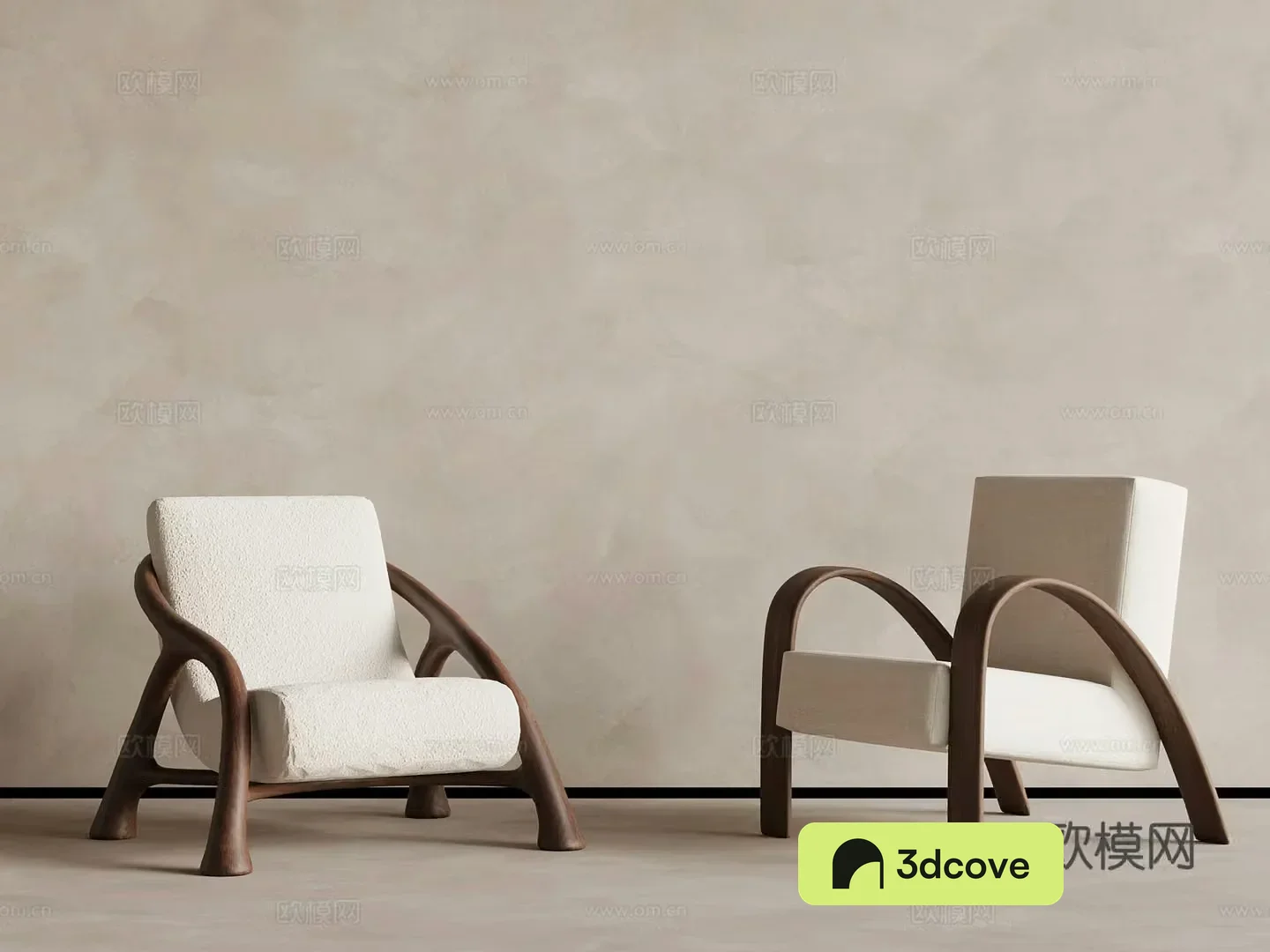Medium style casual sofa leisure chair single sofa 3d model