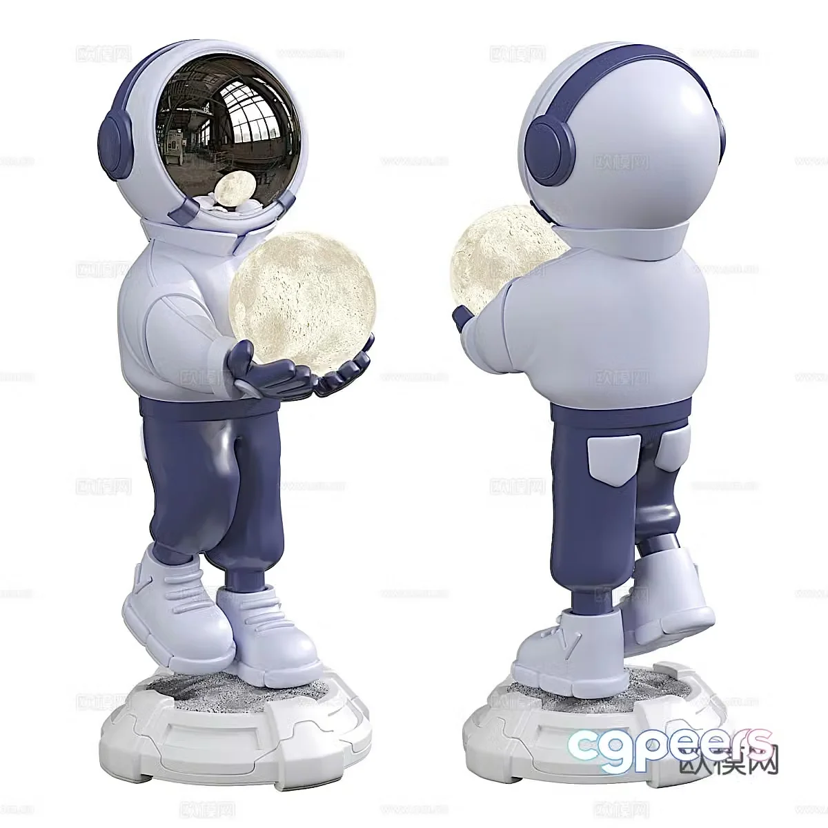 Modern astronaut floor lamp 3d model