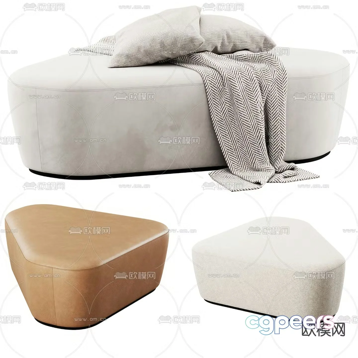 Modern sofa stool low stool 3d model