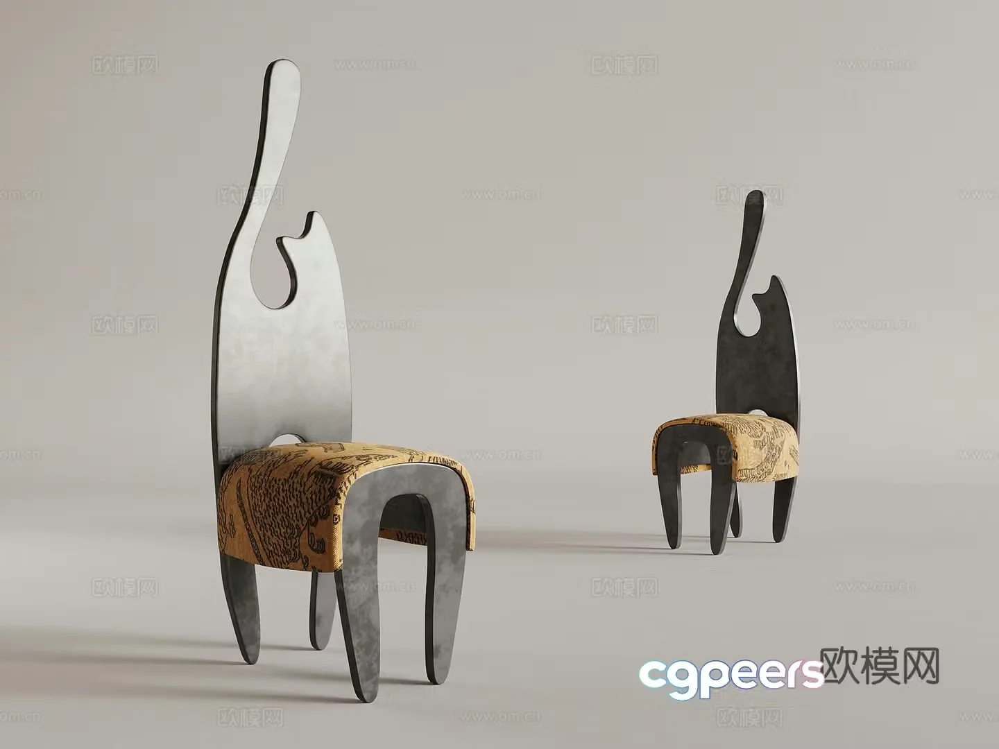 18 chairs retro style chair dining chair writing chair 3d model