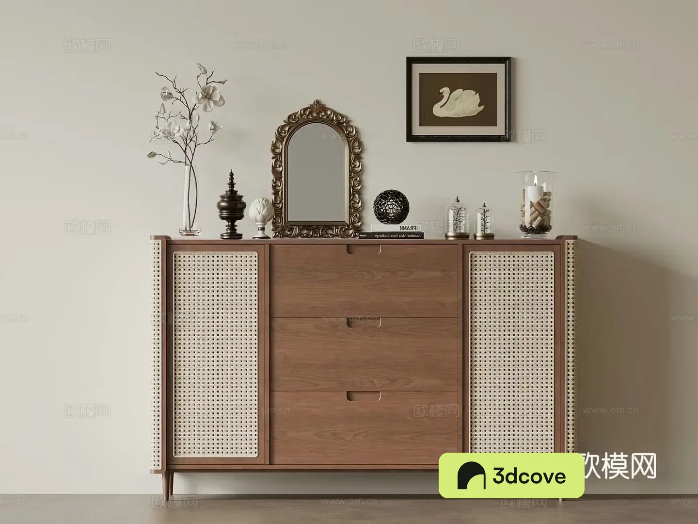 Medieval style entrance cabinet