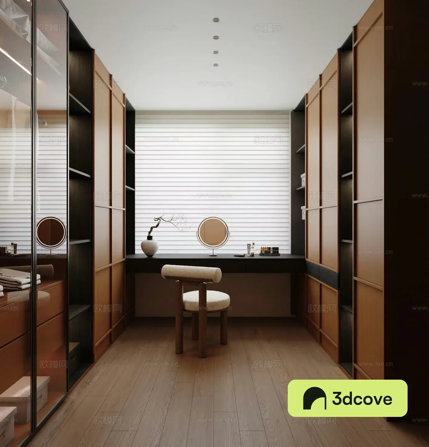 Medium retro cloakroom Master bedroom cloakroom Walk-in cloakroom U-shaped cloakroom