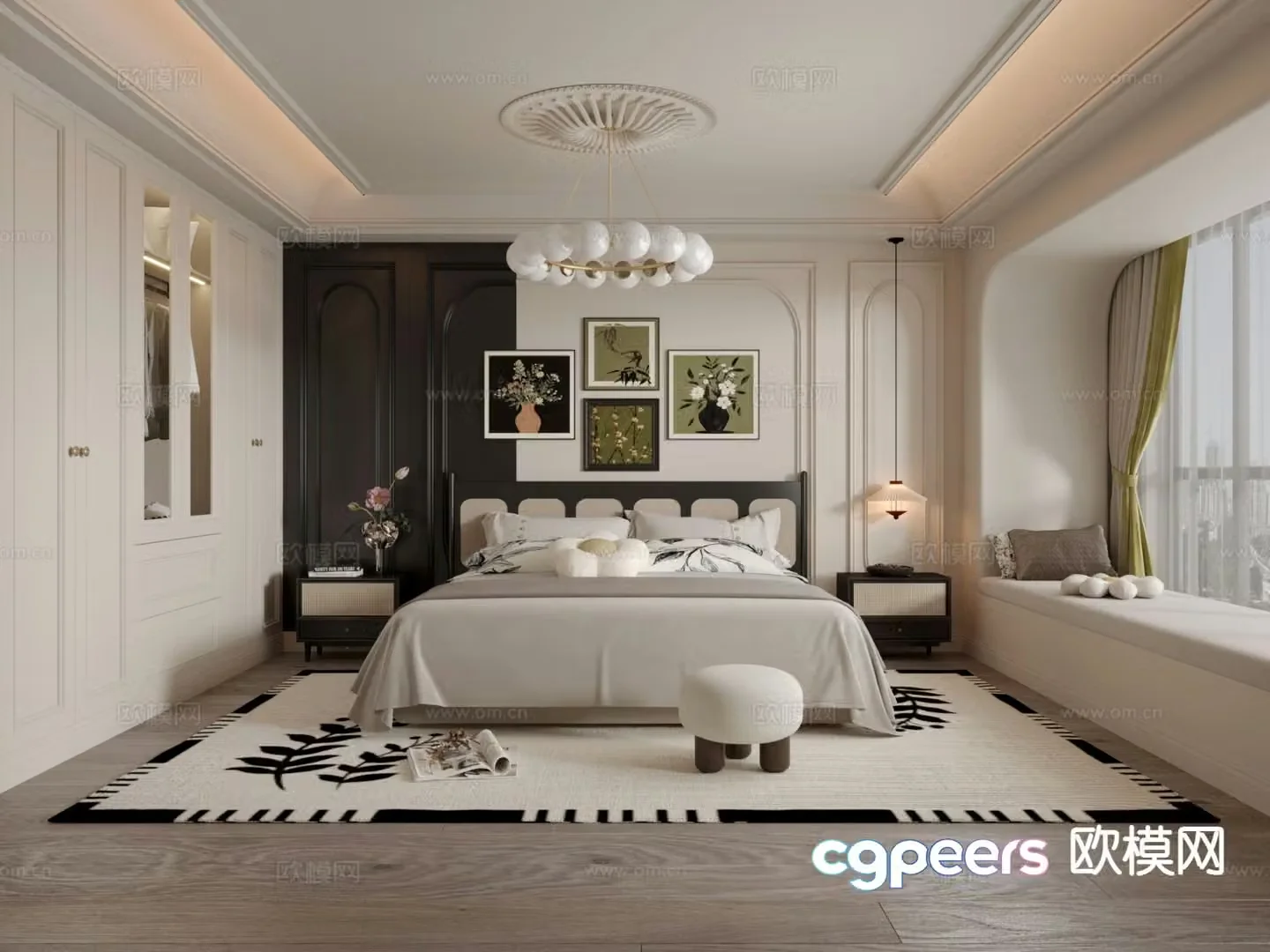 French bedroom master bedroom 3d model