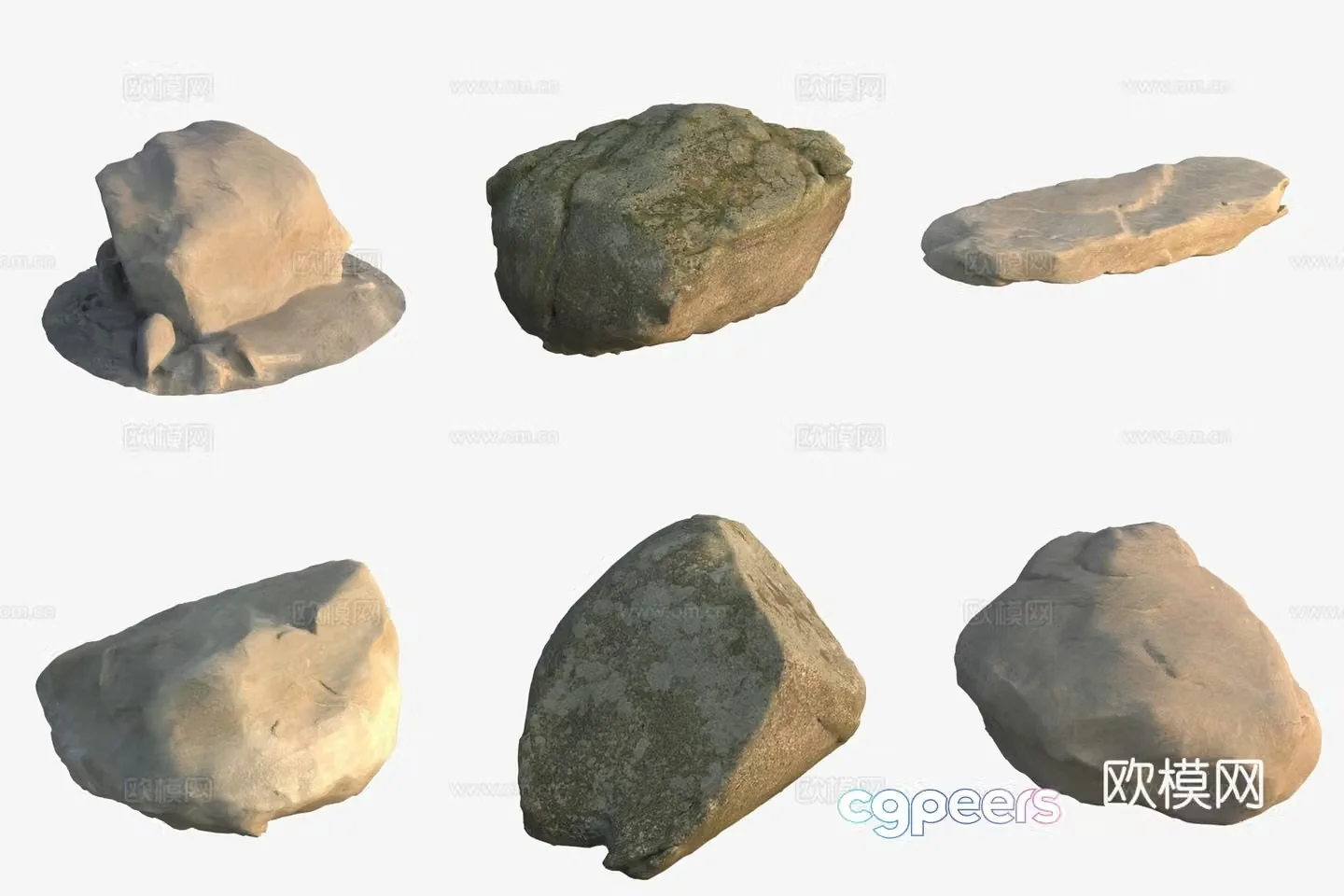 Big stone boulder rock 3d model