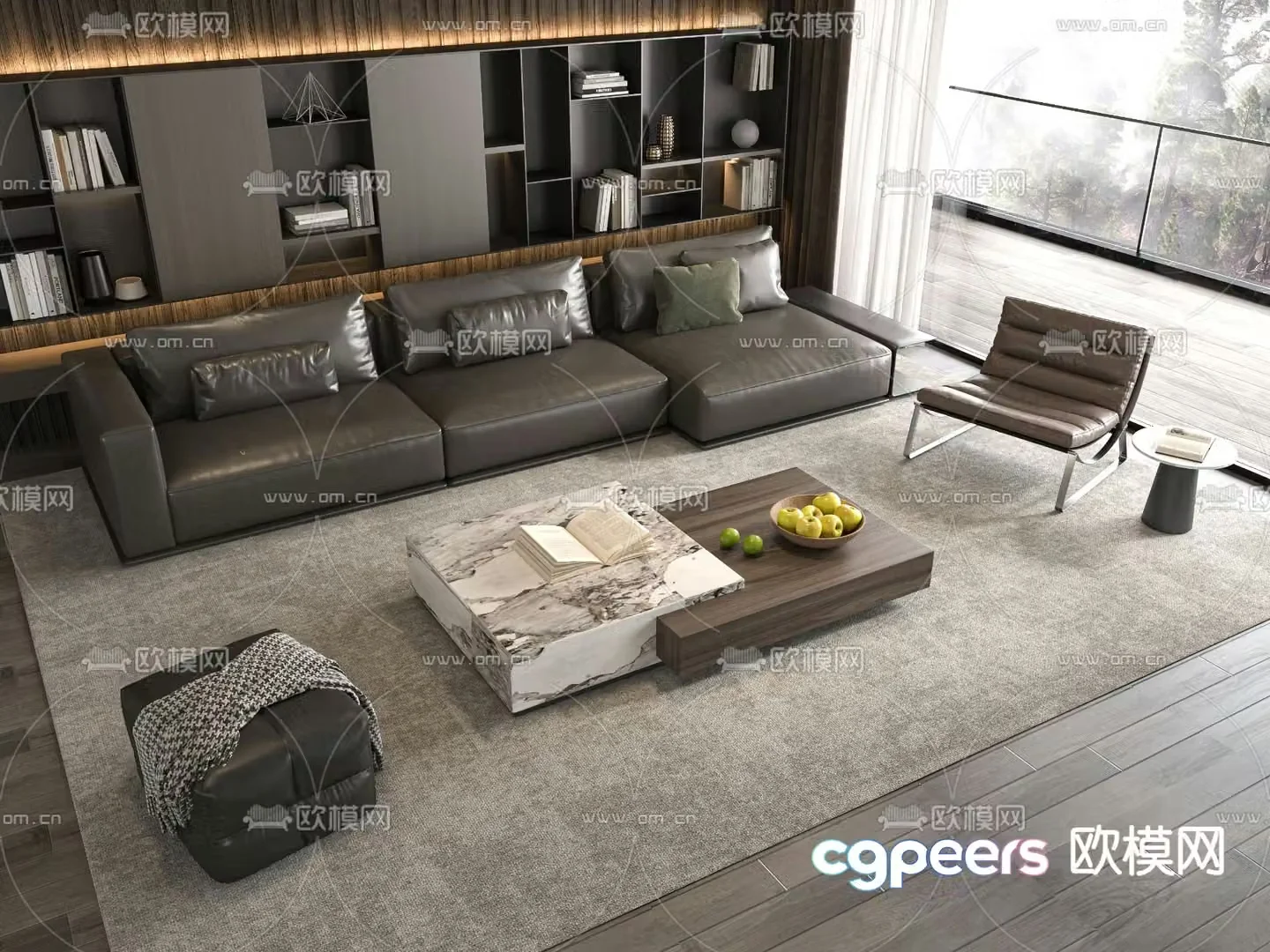 Italian sectional sofa 3d model