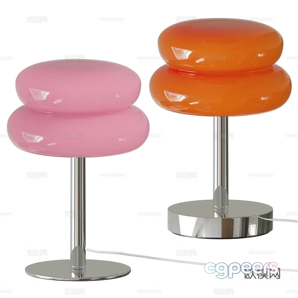 Modern glossy macaron table lamp 3d model