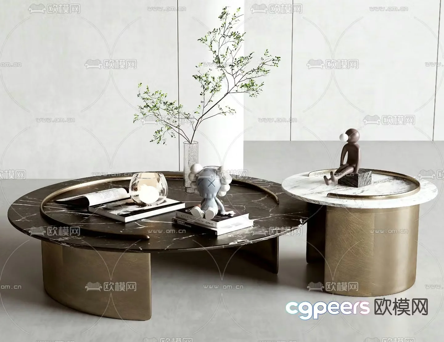 Light luxury coffee table mother-in-law coffee table 3d model