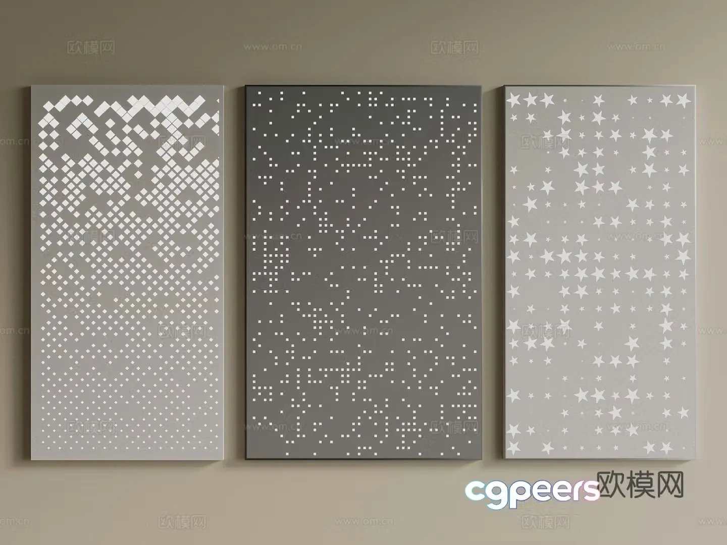 Modern New Chinese Punching Plate Punching Plate Transparent Plate 3D Model
