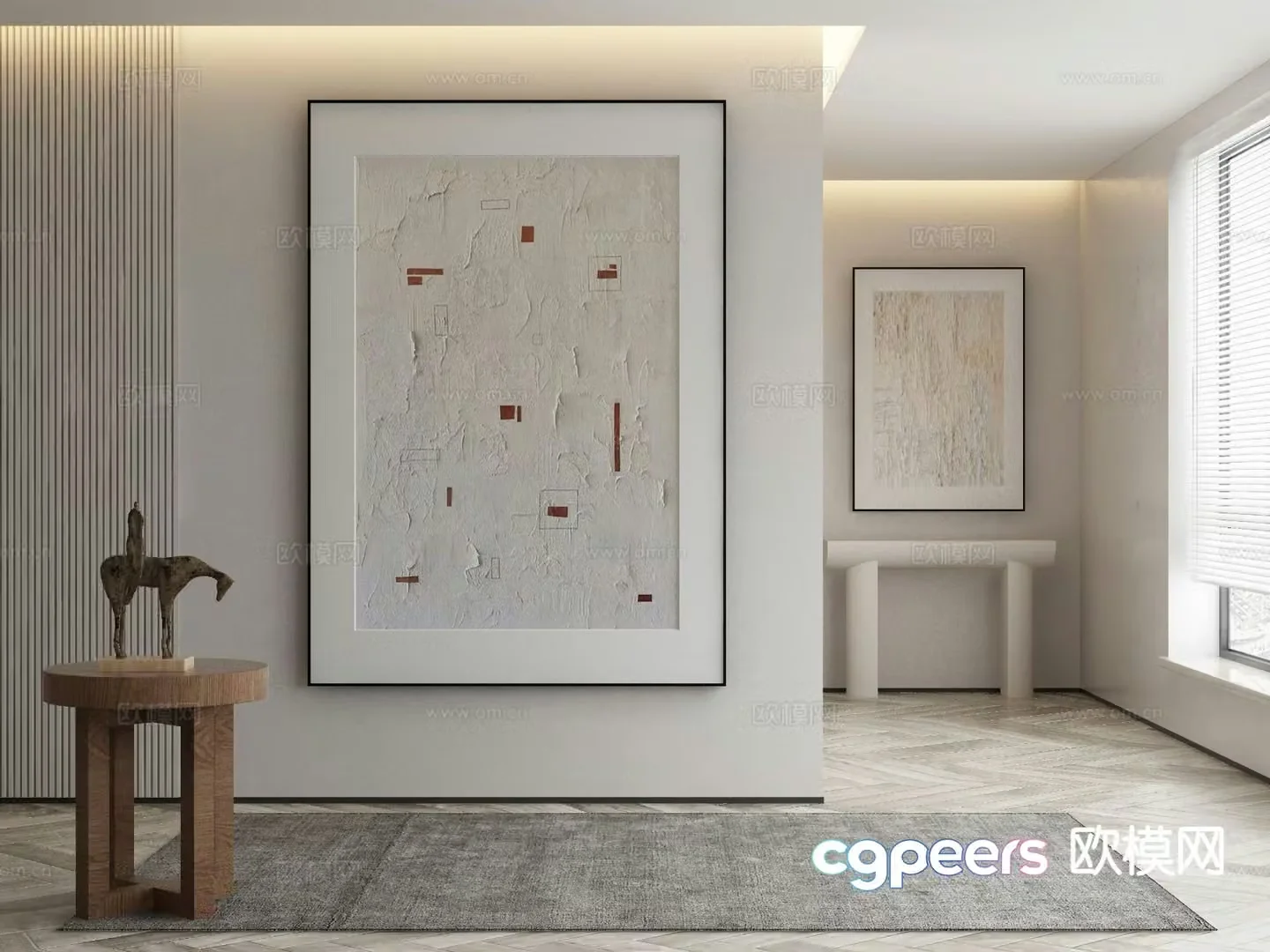 Modern decorative painting abstract painting 3d model