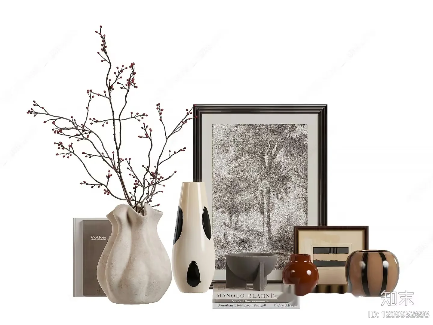 A Collection Of Vases 3D Model – 1447 – VRAY Render