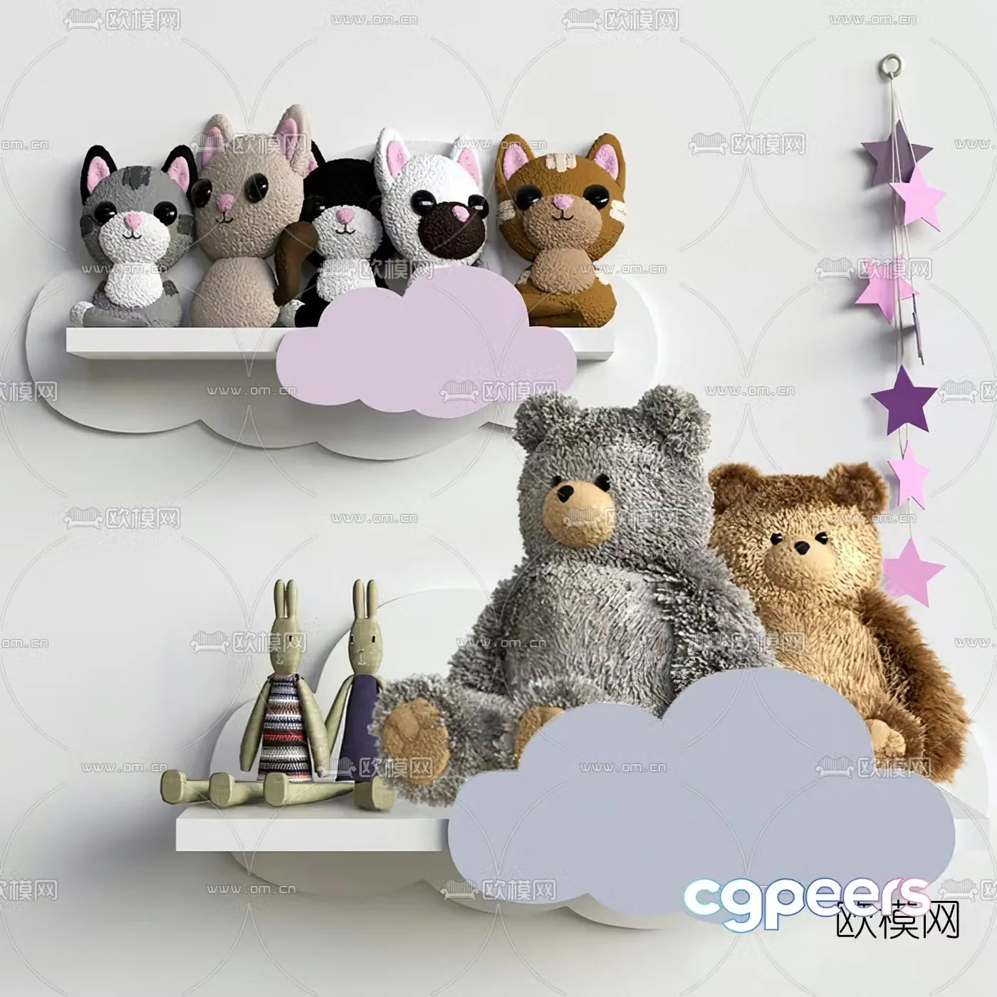 Modern cartoon doll 3d model