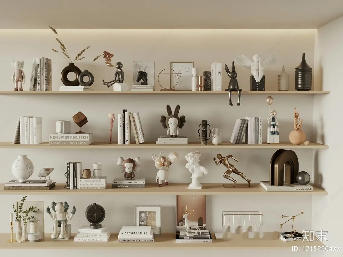 Modern Decorative Shelves 3D Model – 17220 – VRAY Render