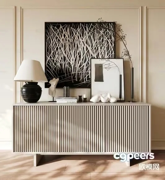 Modern Sideboard Furniture 3D Model – 12014 – CORONA Render