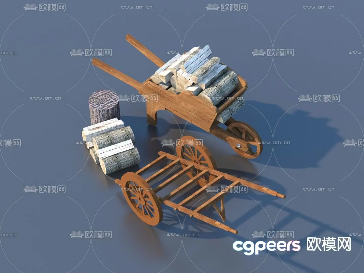 Wheelbarrow Rural Farming Sketch Farm Tools 3D Model