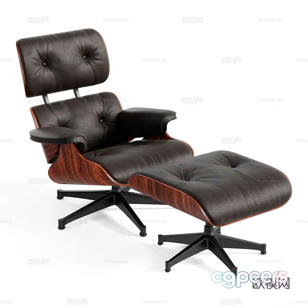 Single sofa leather sofa 3d model