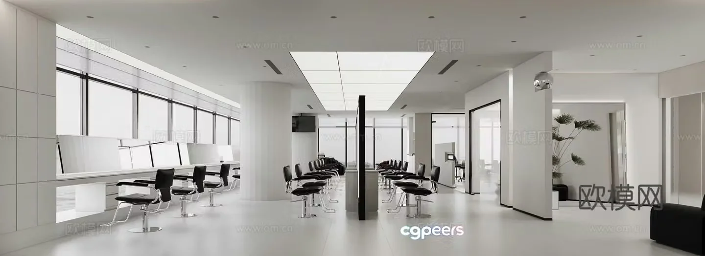 Beauty salon barber shop 3d model