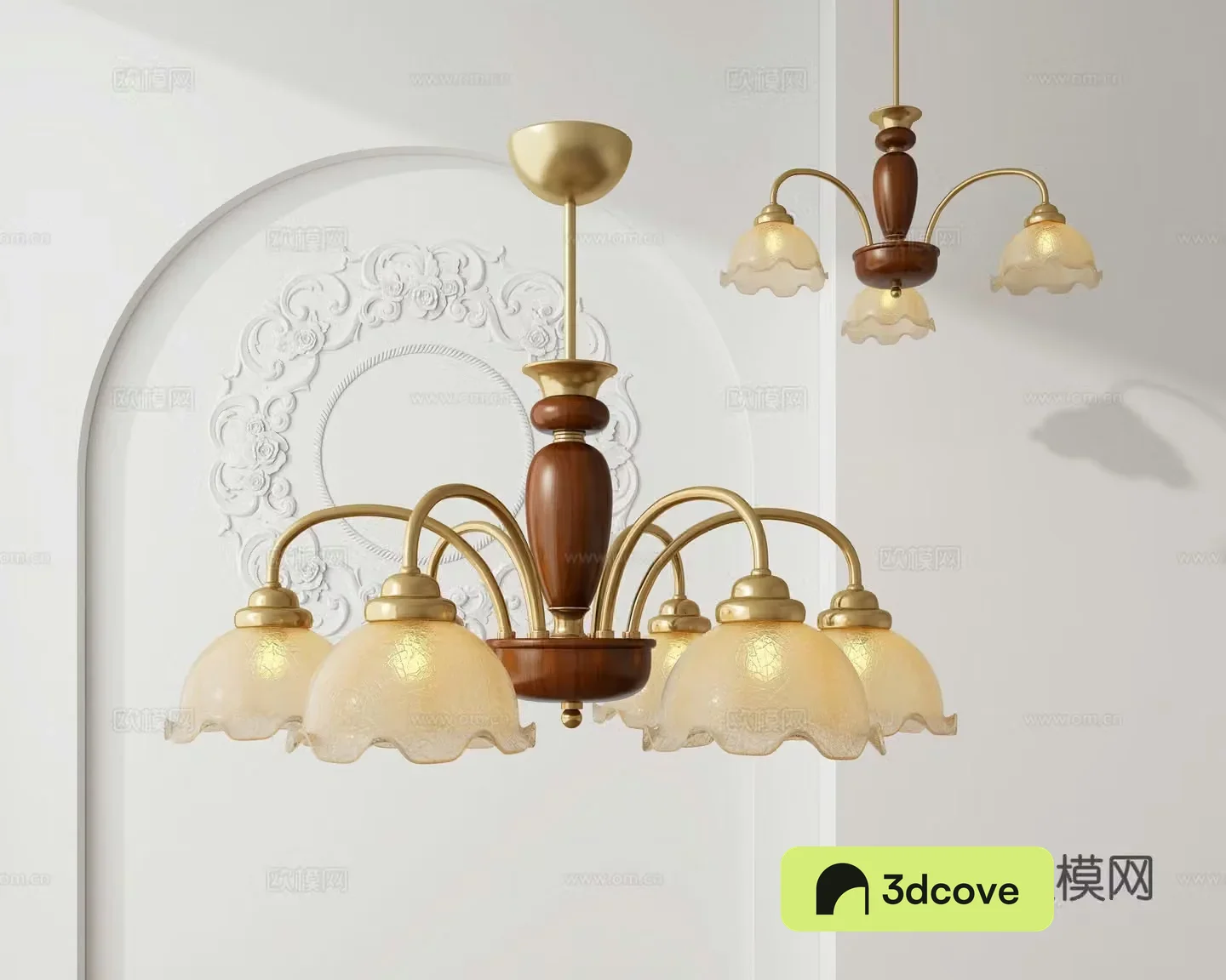 American multi-head chandelier