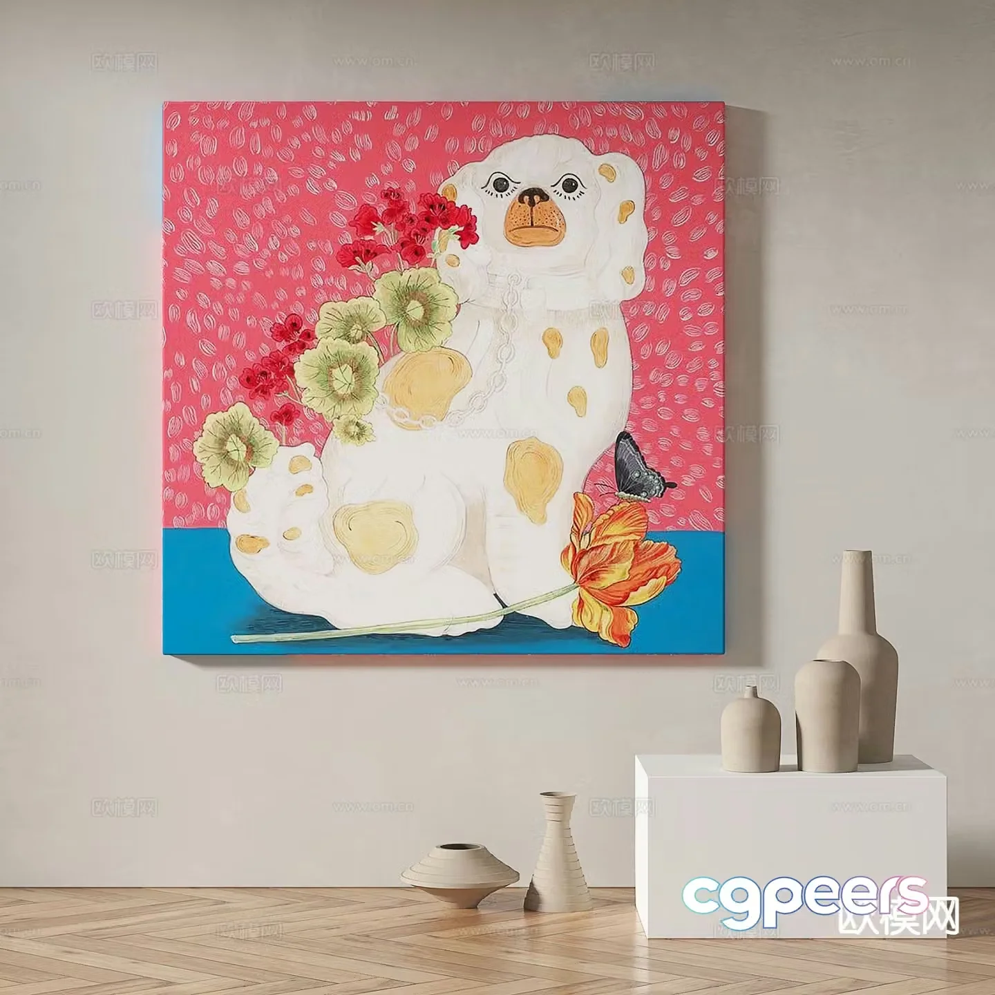 Modern art painting decorative painting 3d model