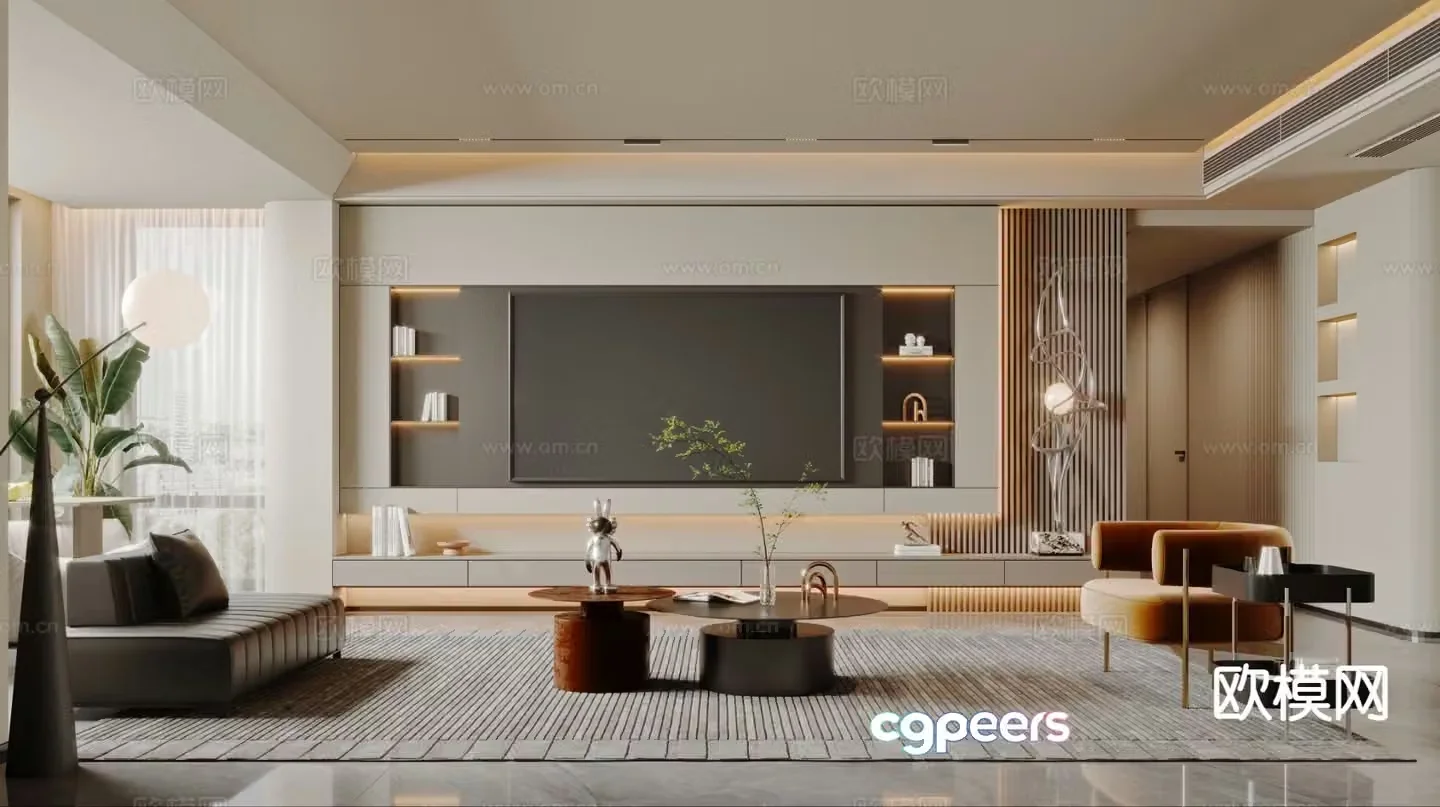 Modern living room 3d model