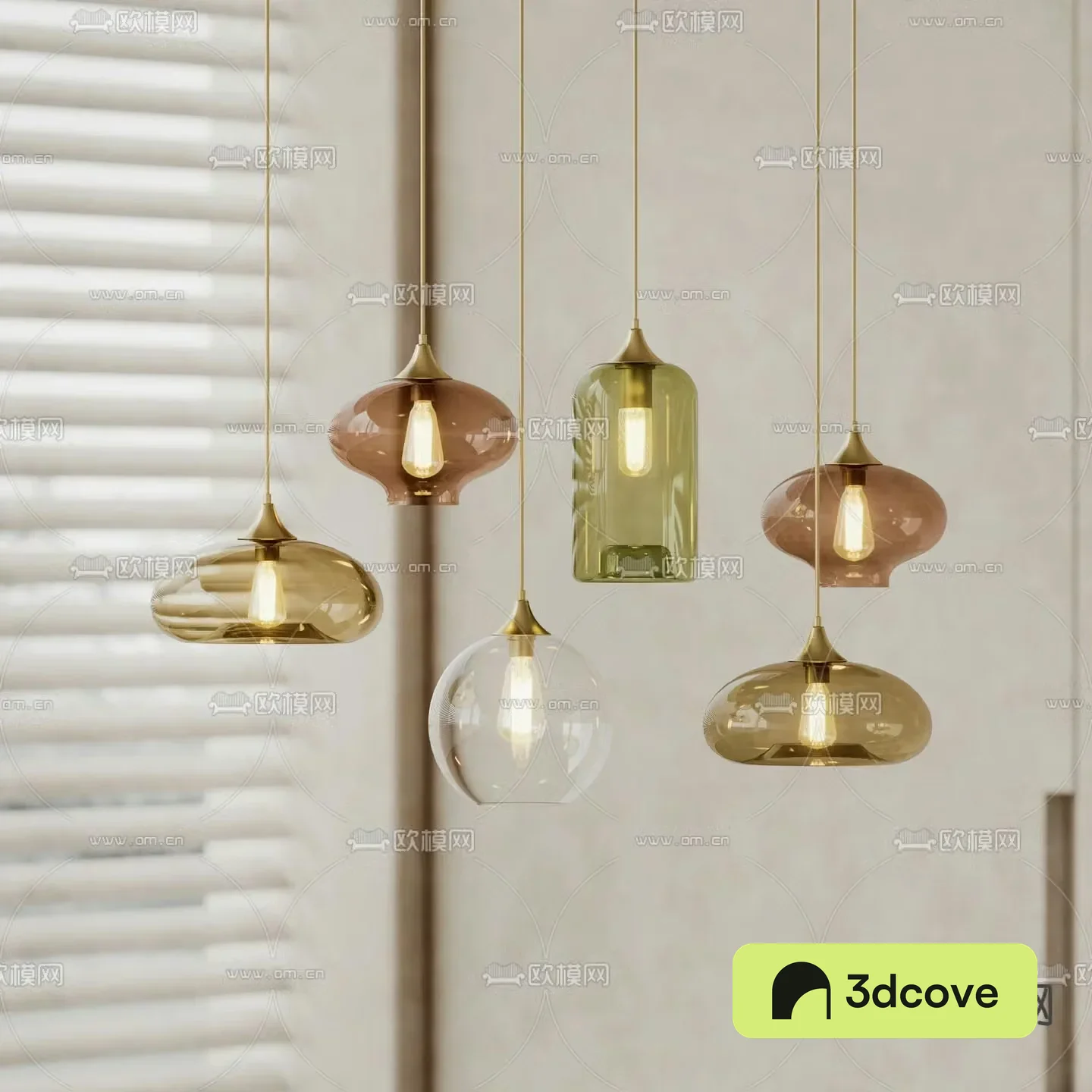 Glass small chandelier