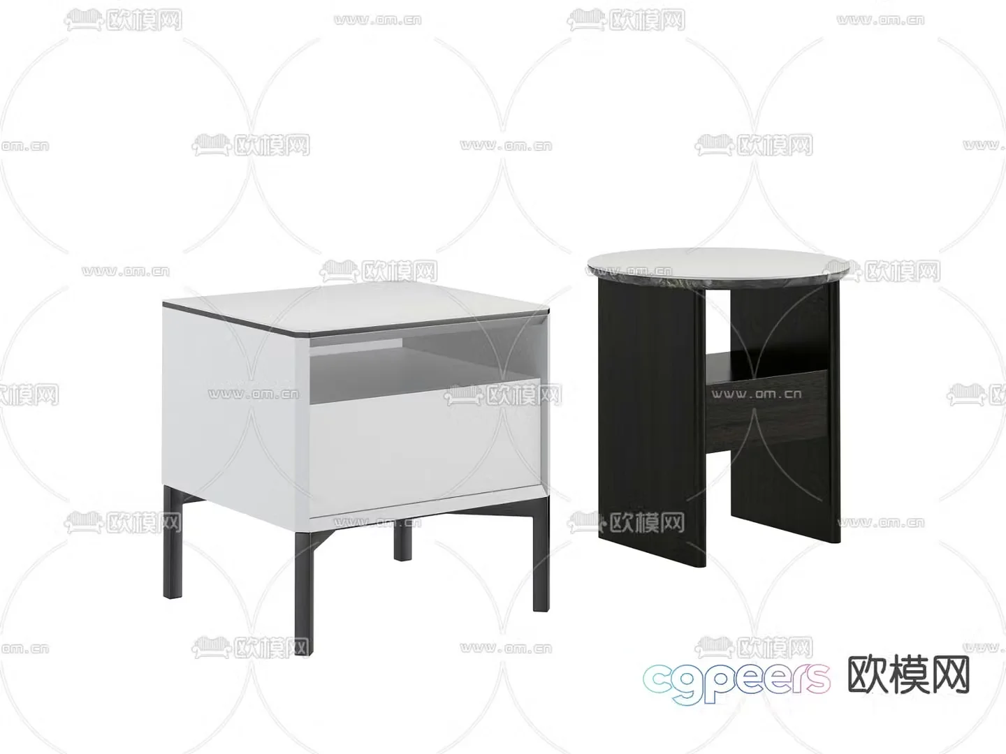 Modern bedside table 3d model