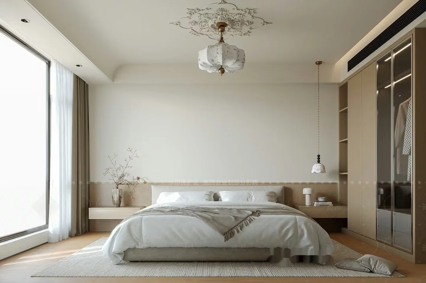Modern Beige Bedroom 3D Model – 4158 – VRAY Render