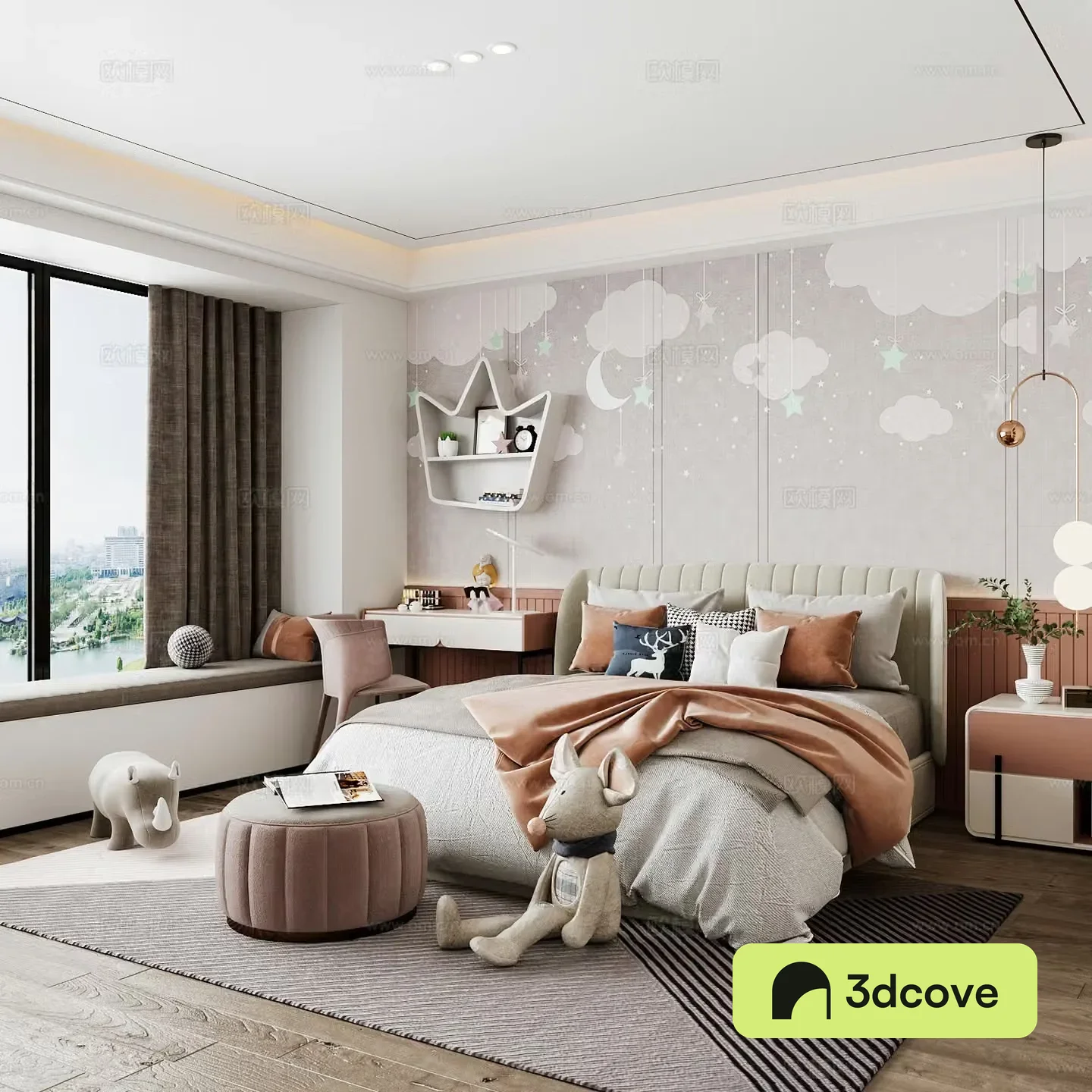 Modern children’s room boy’s room girl’s room children’s bed children’s wardrobe children’s desk