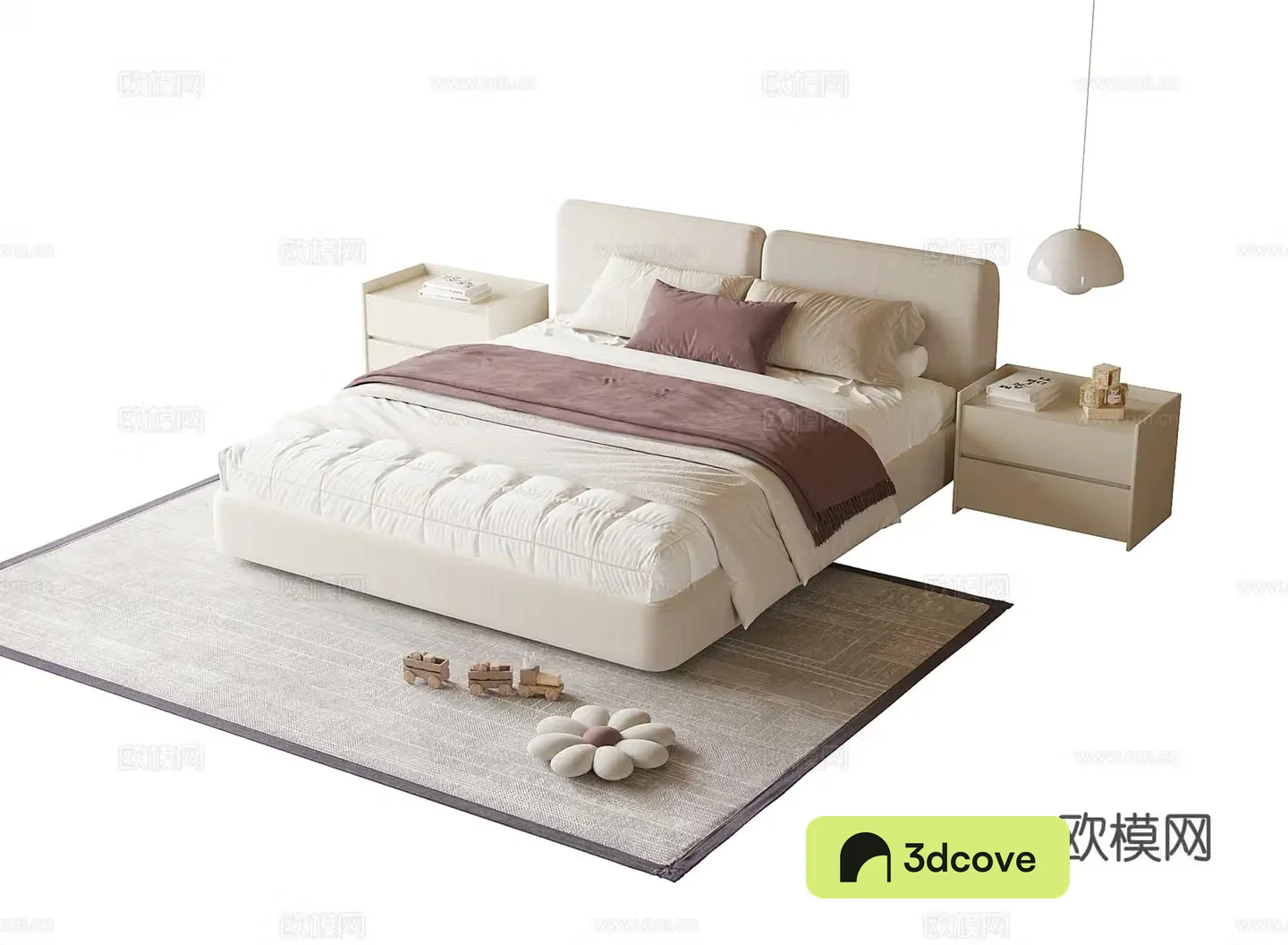 Cream style double bed