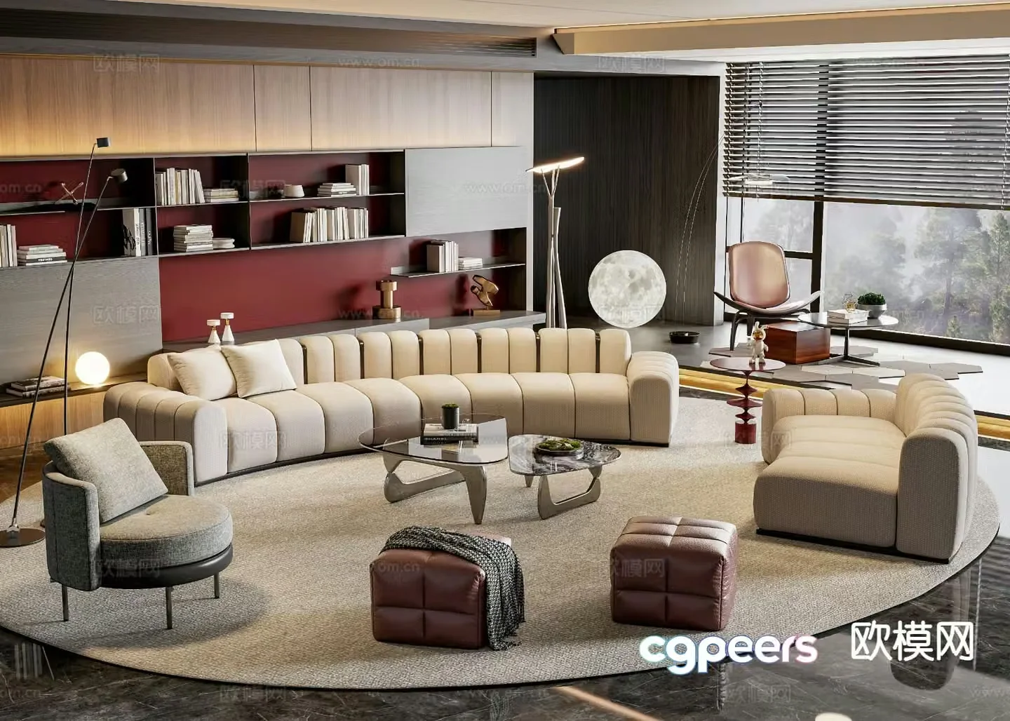 Modern sectional sofa 3d model