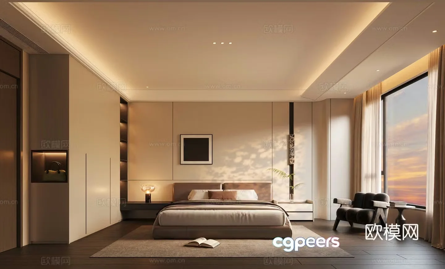 Italian style bedroom master bedroom 3d model