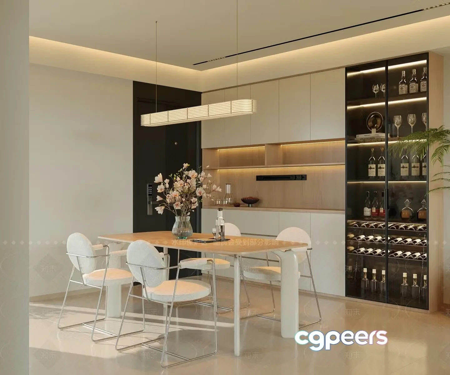 Modern Dining Room 3D Model – 6151 – VRAY Render