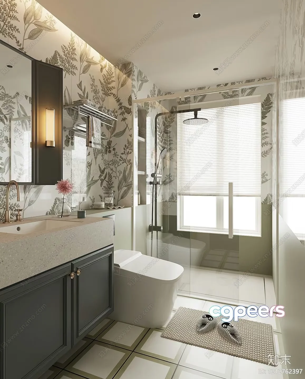 A Modern Bathroom 3D Model – 5837 – VRAY Render