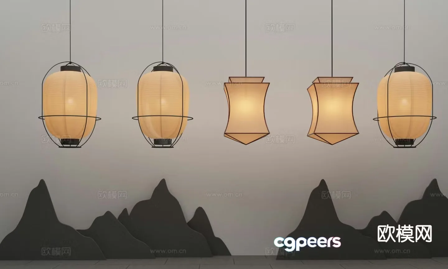 New Chinese style chandelier 3d model