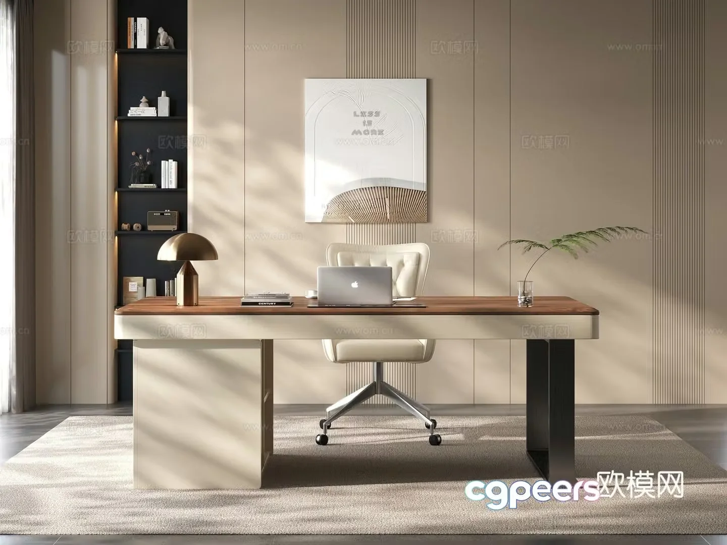 Modern style study furniture office desk boss desk office furniture 3d model