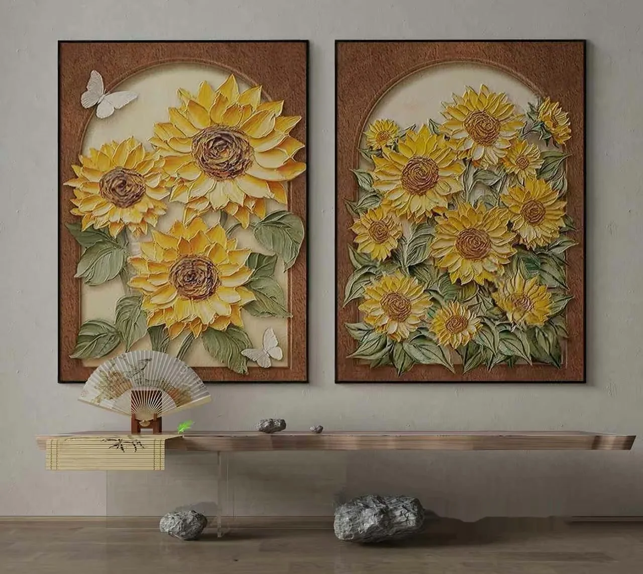 Two Matching Paintings Of Sunflowers 3D Model – 4067 – VRAY Render