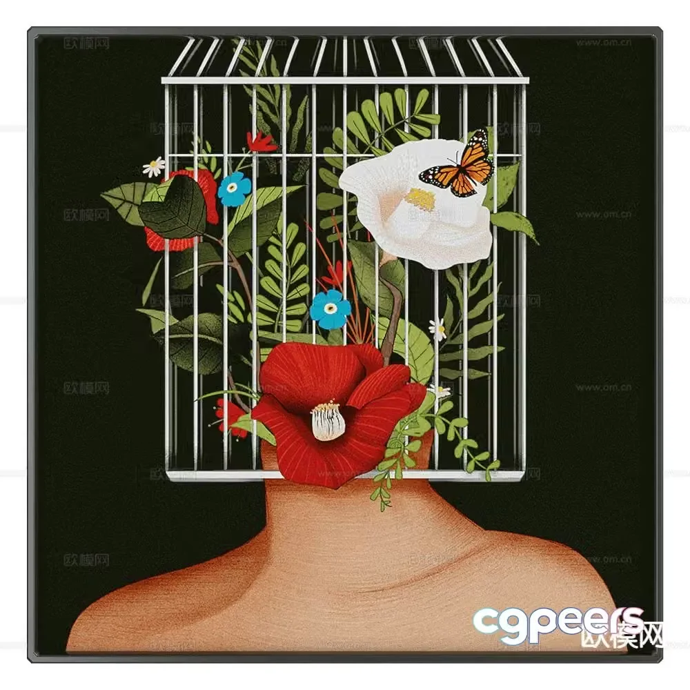 NC Design decorative painting hanging painting 3d model