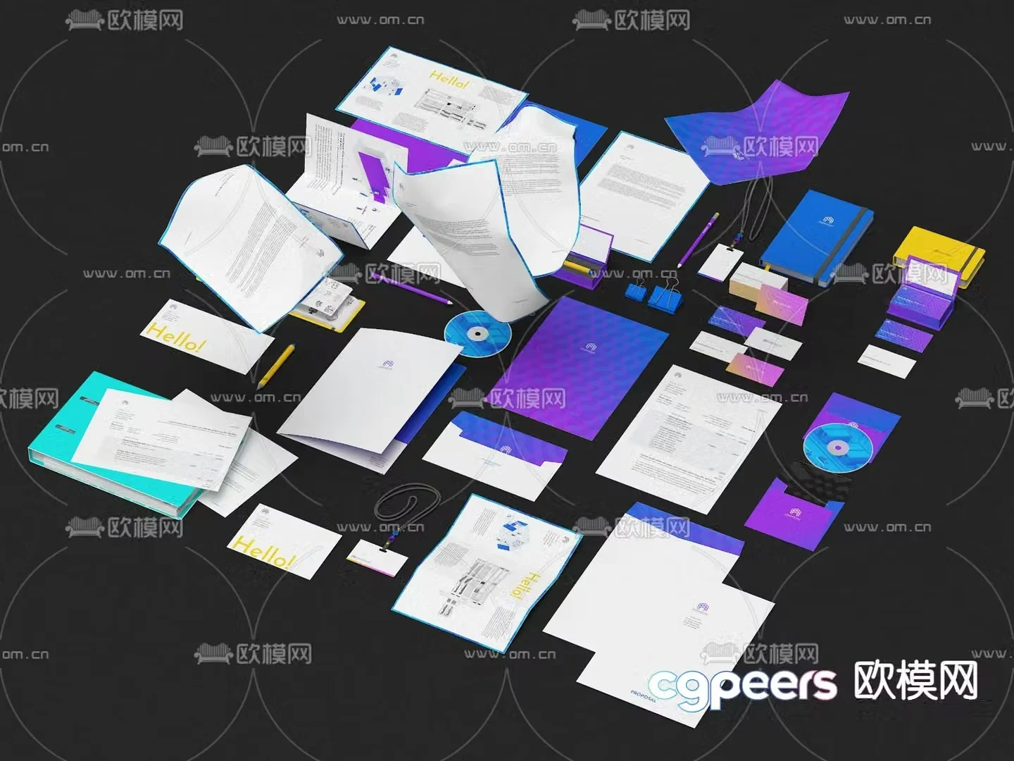 Modern folder 3d model